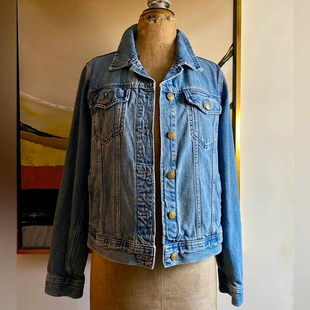 J. Crew Medium Blue Denim Trucker Jacket